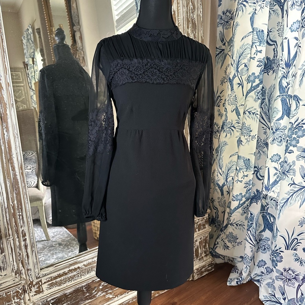 Nanette Lepore Black Long Sleeve Dress